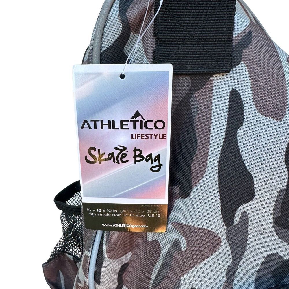 Athletico Lifestyle‎ NWT Skate Bag 16x16x10 Zipper Pockets Water Bottle Camo New - Picture 4 of 6